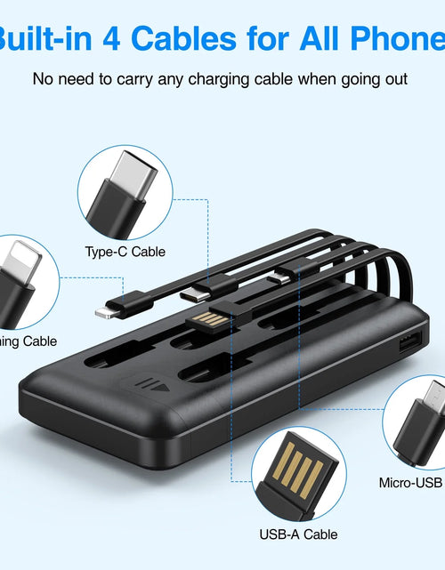 Load image into Gallery viewer, 20000Mah Power Bank Portable Charger with Cables Compatible for Iphone, Android Cell Phone
