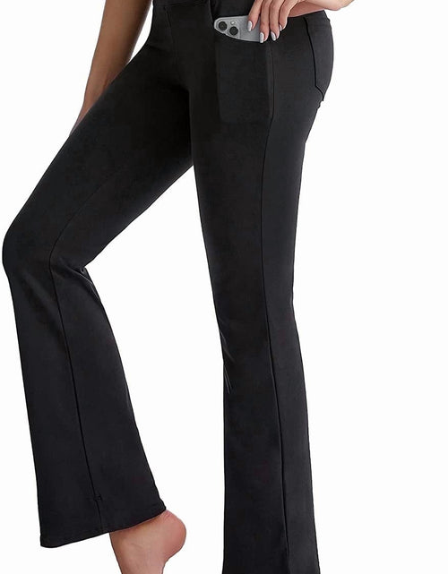 Load image into Gallery viewer, Flare Leggings for Women, Bootcut Yoga Pants with Pockets, Tummy Control Workout Pants Non-See-Through
