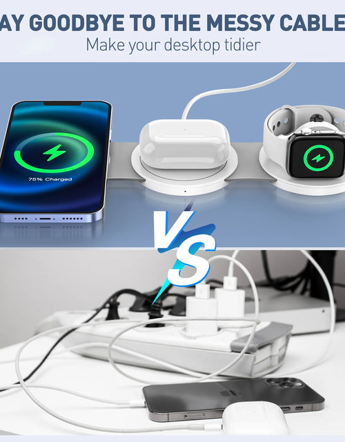 Load image into Gallery viewer, Wireless Charger for Iphone, 3 in 1 Charging Station for Iphone Devices, 15W Fast Wireless Charger Stand for Iphone 16 15 14 13 12 Pro Max, Charging Pad for Airpods 3/2/Pro, Iwatch 9/8/7/6/SE/5/4
