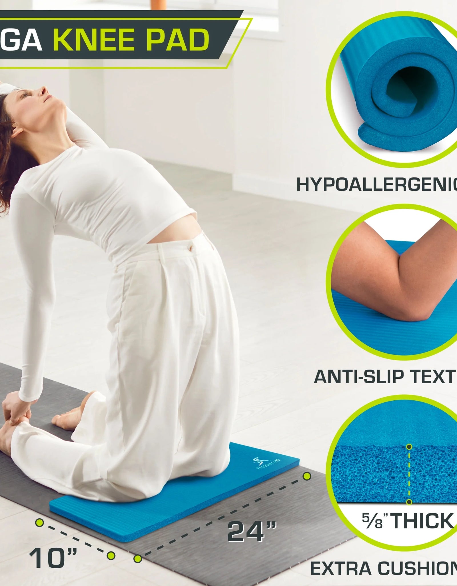 Yoga Knee Pad & Elbow Cushion 15Mm for Pain Free Joints