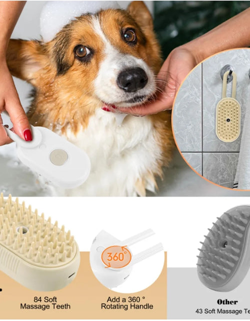 Load image into Gallery viewer, 3 in 1 Updated Self Cleaning Cat Steamer Brush - Self Cleaning Steamy Cat Brush with Massage Sheding for Cats Dogs
