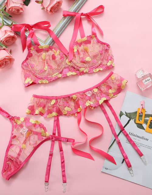 Load image into Gallery viewer, Women'S Sexy-Lingerie Lace Babydoll Bra Thong Set Sleepwear Underwear Nightwear

