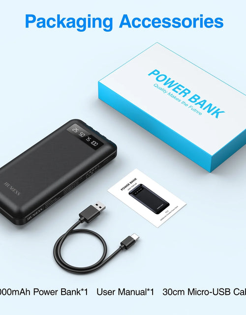 Load image into Gallery viewer, 20000Mah Power Bank Portable Charger with Cables Compatible for Iphone, Android Cell Phone

